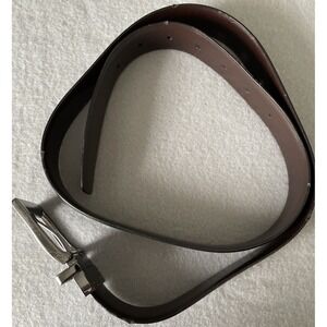 Perry Ellis Men's Reversible Black Brown Buckle Adjustable Dress Belt 32